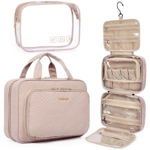 Toiletry Bag Hanging Travel Makeup Organizer With Tsa Approved Transparent😗